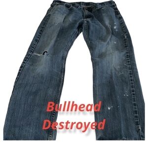 BULLHEAD Destroyed Jeans 32x29 100% Cotton Low Rise